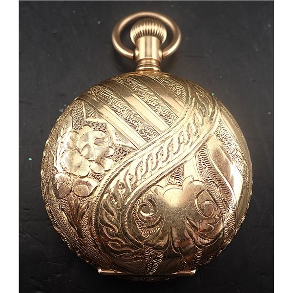 Hampden 14k Gold Plated Pocket with an Essex Case Watch