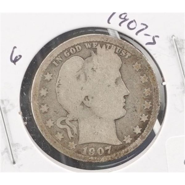 1907-S Barber Quarter