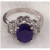 Image 9 : Sapphire and Diamond Women's Ring. It is made of 18k Gold and the ring size is 6.5.