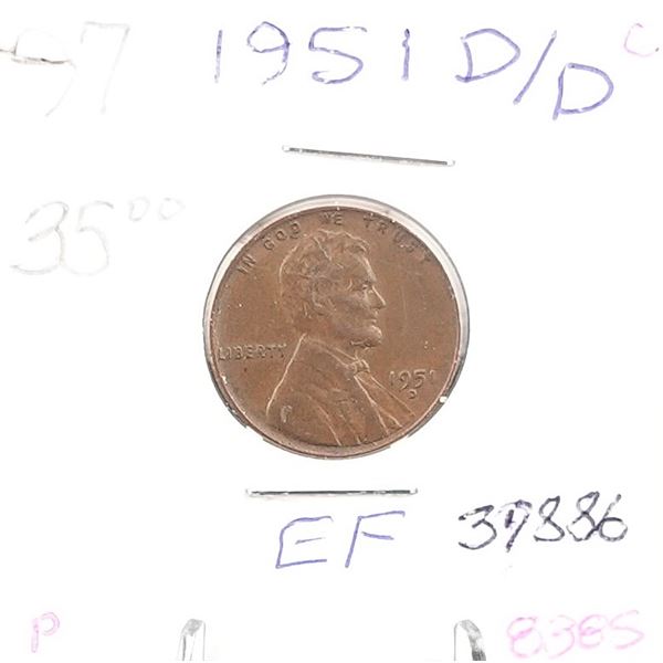 1951-D over D Wheat Cent