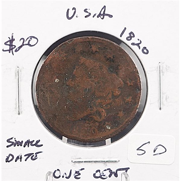 1820 Coronet Head Large Cent