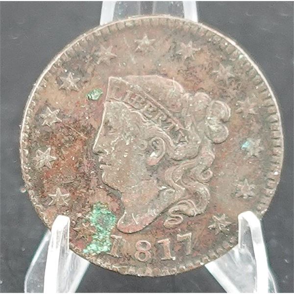 1817 Coronet Hair Large Cent