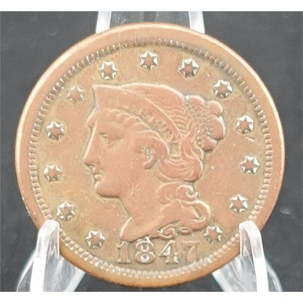 1847 Braided Hair Large Cent