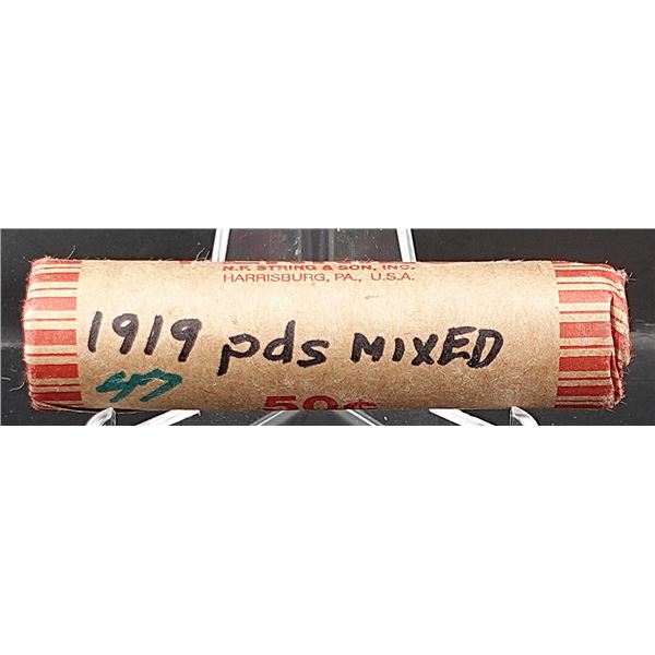 Roll 1919 P, D, S Wheat Cents