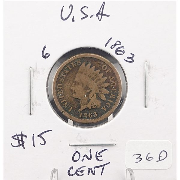 1863 Indian Head Cent