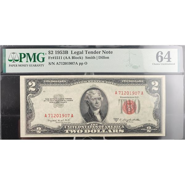 1953-B $2 Red Seal Bill