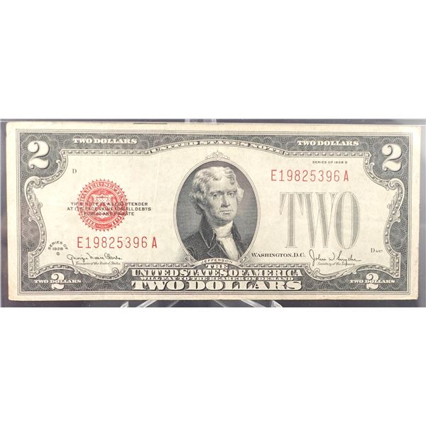 1928-G Red Seal $2 Note