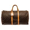 Image 1 : Louis Vuitton Brown Monogram Canvas Keepall 55 Travel Bag