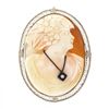 Image 1 : Vintage 14k Gold Carved Shell Cameo & Detailed Filigree Frame Pin Brooch Pendant
