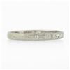 Image 5 : 1926 Antique Art Deco 18k Gold 0.08 ctw Diamond Etched Engraved Wedding Band Rin