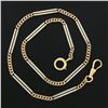 Image 2 : Vintage 14k Two Tone Gold 13.5" Polished Open Bar & Curb Link Pocket Watch Chain