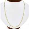 Image 1 : NEW 14k Yellow Gold 20" Polished Beveled Oval Paperclip Link Chain Necklace