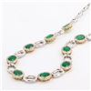 Image 1 : 15.29 ctw Emerald and 2.68 ctw Diamond 14K White and Yellow Gold Necklace