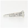 Image 5 : Parade 18k White Gold Bezel Set .87 ctw Diamond Solitaire Milgrain Open Work Rin