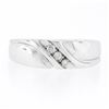 Image 4 : Men's Keepsake 14k White Gold 0.10 ctw Diamond Diagonal Channel Wedding Band Rin