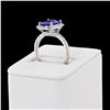 Image 3 : 3.65 ctw Tanzanite and 1.11 ctw Diamond Platinum Ring