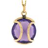 Image 5 : Vintage 14K Gold 15.8mm Round Alexandrite Channel Set Solitaire Pendant w/ Chain
