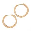 Image 4 : NEW Classic 14k Rose Gold 0.26 ctw Pave Diamond 15.4mm Simple Huggie Hoop Earrin