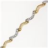 Image 6 : Solid 18K TT Gold 1.40 ctw Fine Round Brilliant Diamond Wavy Link Tennis Bracele