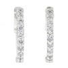Image 1 : NEW Classic 14k White Gold 0.60 ctw 20 Round Diamond 18.5mm Huggie Hoop Earrings