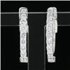 Image 2 : NEW Classic 14k White Gold 0.60 ctw 20 Round Diamond 18.5mm Huggie Hoop Earrings