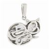 Image 3 : 14K White Gold Cat Kitten w/ 0.05 ctw Pave Diamond Tail Collectible Charm Pendan
