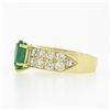 Image 6 : 18k Yellow Gold 3.06 ctw Pear Prong Emerald Solitaire Pave Diamond Engagement Ri