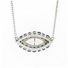 Image 8 : NEW 18K Gold 1.56 ctw GIA Marquise Diamond Sapphire Halo Evil Eye Pendant Neckla