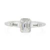 Image 4 : Vintage 14k Gold Illusion Set Emerald Cut Diamond Solitaire w/ Accents Ring