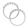 Image 8 : Pair of 14k White Gold 1.00 ctw Bar Set Round Brilliant Diamond Band Guard Rings