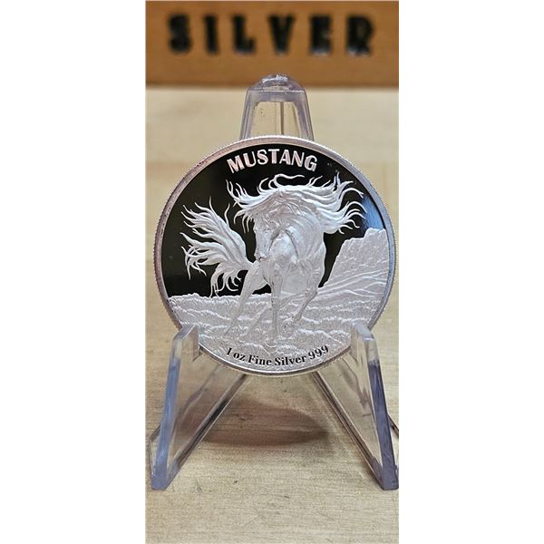 Lot 23-1) 1 oz Silver Tokelau Mustang
