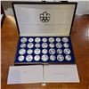 Image 1 : 1976 Montreal Olympic Proof Coin Set 28 Coins .925 Silver 30.24 Troy Ounces