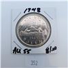 Image 1 : 1948 Canadian Silver Dollar 80% Silver