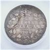 Image 2 : ICCS Graded AU-58 1904 5 Cent Canadian Sterling Silver Coin