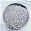 Image 3 : ICCS Graded VF-20 1875H 25 Cent Canadian Sterling Silver Coin