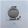 Image 1 : 1938 Canadian Silver Dollar 80% Silver
