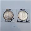 Image 1 : Two 1939 Canadian Silver Dollars 80% Silver