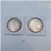 Image 2 : Two 1939 Canadian Silver Dollars 80% Silver