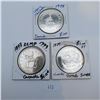 Image 1 : Three Canadian Silver Dollars 23.3g 50% Silver Each