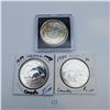 Image 1 : Three Canadian Silver Dollars 23.3g 50% Silver Each