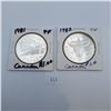 Image 1 : Two Canadian Silver Dollars 23.3g 50% Silver Each