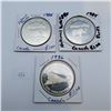 Image 1 : Three Canadian Silver Dollars 23.3g 50% Silver Each