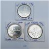 Image 1 : Three Canadian Silver Dollars 23.3g 50% Silver Each