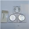Image 2 : Three Canadian Silver Proof Dollars 25.175g 92.5% Silver Each
