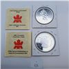 Image 2 : Two 2003 Canadian Silver Proof Dollars 25.175g 92.5% Silver Each