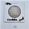 Image 1 : 1892 50 Cent Canadian Sterling Silver Coin