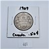 Image 1 : 1909 50 Cent Canadian Sterling Silver Coin