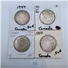 Image 1 : 1949, 1950 50 Cent Canadian 80% Silver Coins