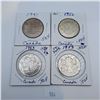 Image 1 : 1951, 1952, 1953 50 Cent Canadian 80% Silver Coins