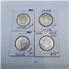 Image 1 : 1955, 1956, 1957, 1958 50 Cent Canadian 80% Silver Coins